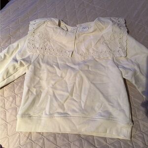 Zara girls embroidered collar sweatshirt size 8